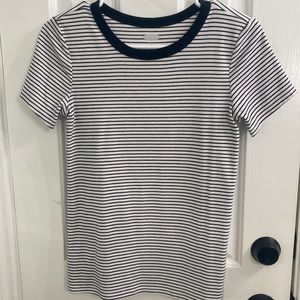 Small black and white striped top
